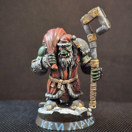 Orks X-Maz Boss, Orks proxy miniature, 28mm heroic scale unpainted resin, view 5