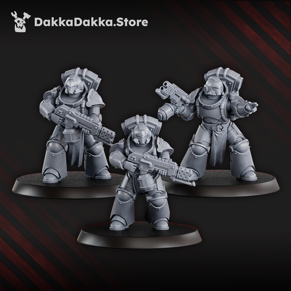 Space Knights Team Ignitium (x10) - Prime Armored Fire Squad (10 Units), Space Knights proxy miniature, 28mm heroic, view 5