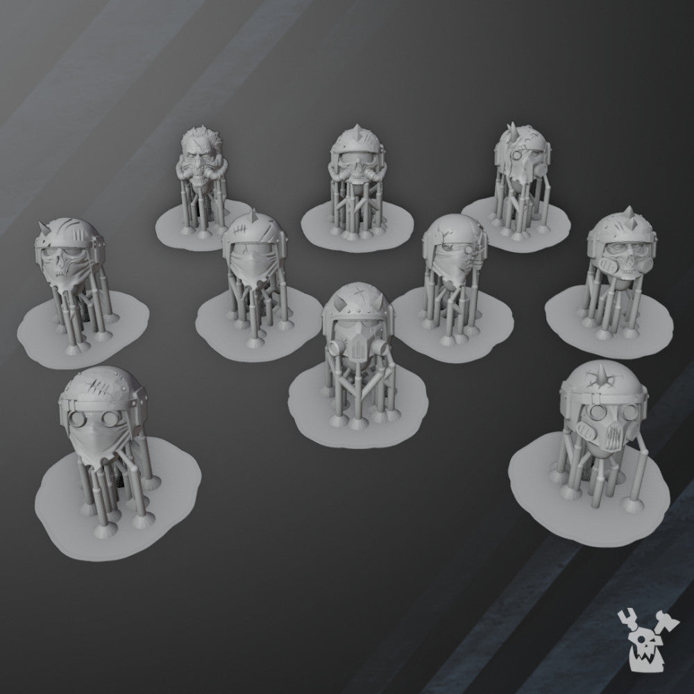 Bloodthirsty Knights Blood Renegades Head Bits Set x10 (10 Units), Bloodthirsty Knights resin conversion bits, 28mm, view 4