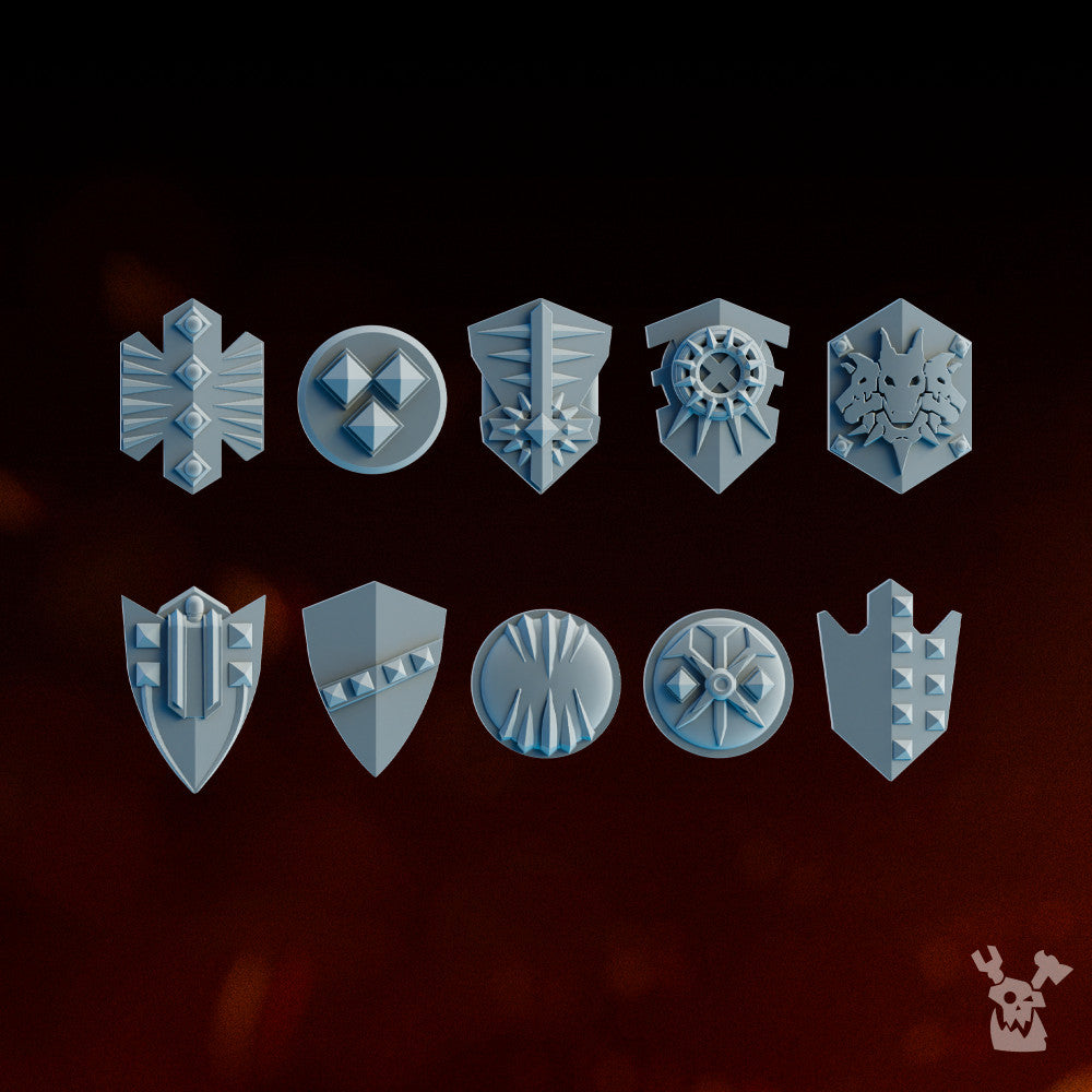 Bloodthirsty Knights Carnage Reapers Shoulder Guards Set x10 (10 Units), Bloodthirsty Knights resin conversion bits, 28mm