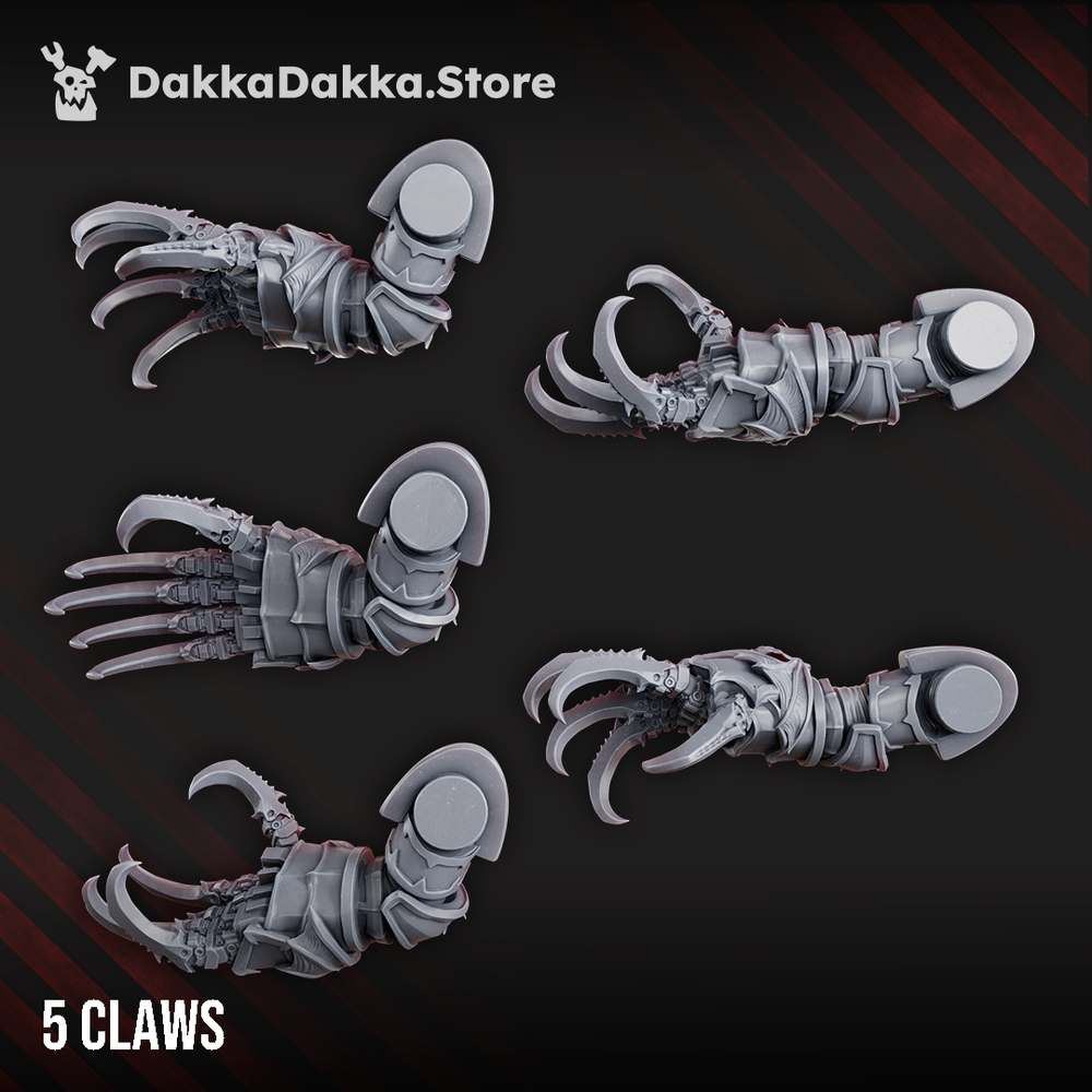 Dark Space Knights Nocturnal Claws Set x5, Dark Space Knights resin conversion bits, 28mm heroic scale unpainted, view 2