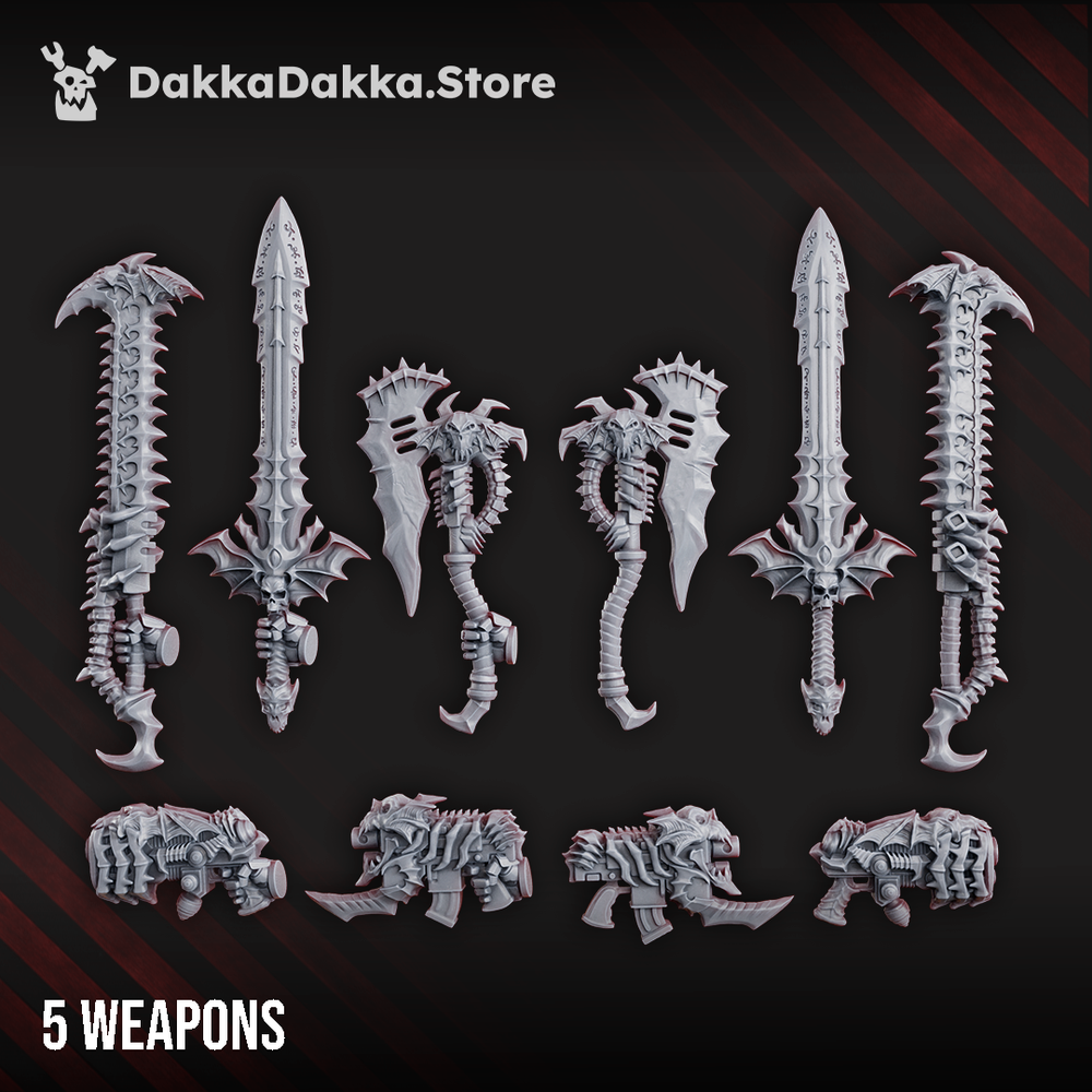 Dark Space Knights Nocturnal Commander Weapons Upgrade Set x5, Dark Space Knights resin conversion bits, 28mm heroic, view 3