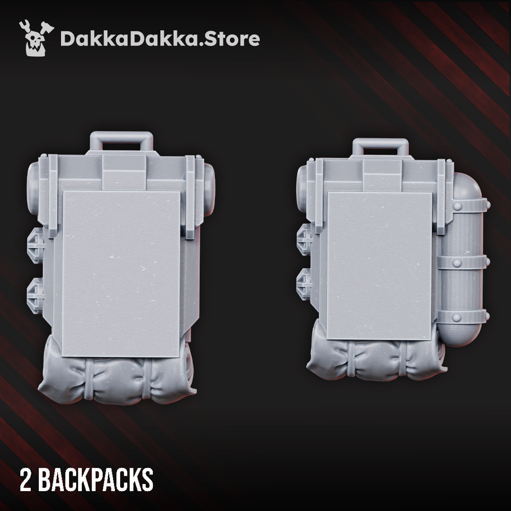 Imperial Army Backpacks for Dawnguard Veterans, Imperial Army resin conversion bits, 28mm heroic scale unpainted, view 2
