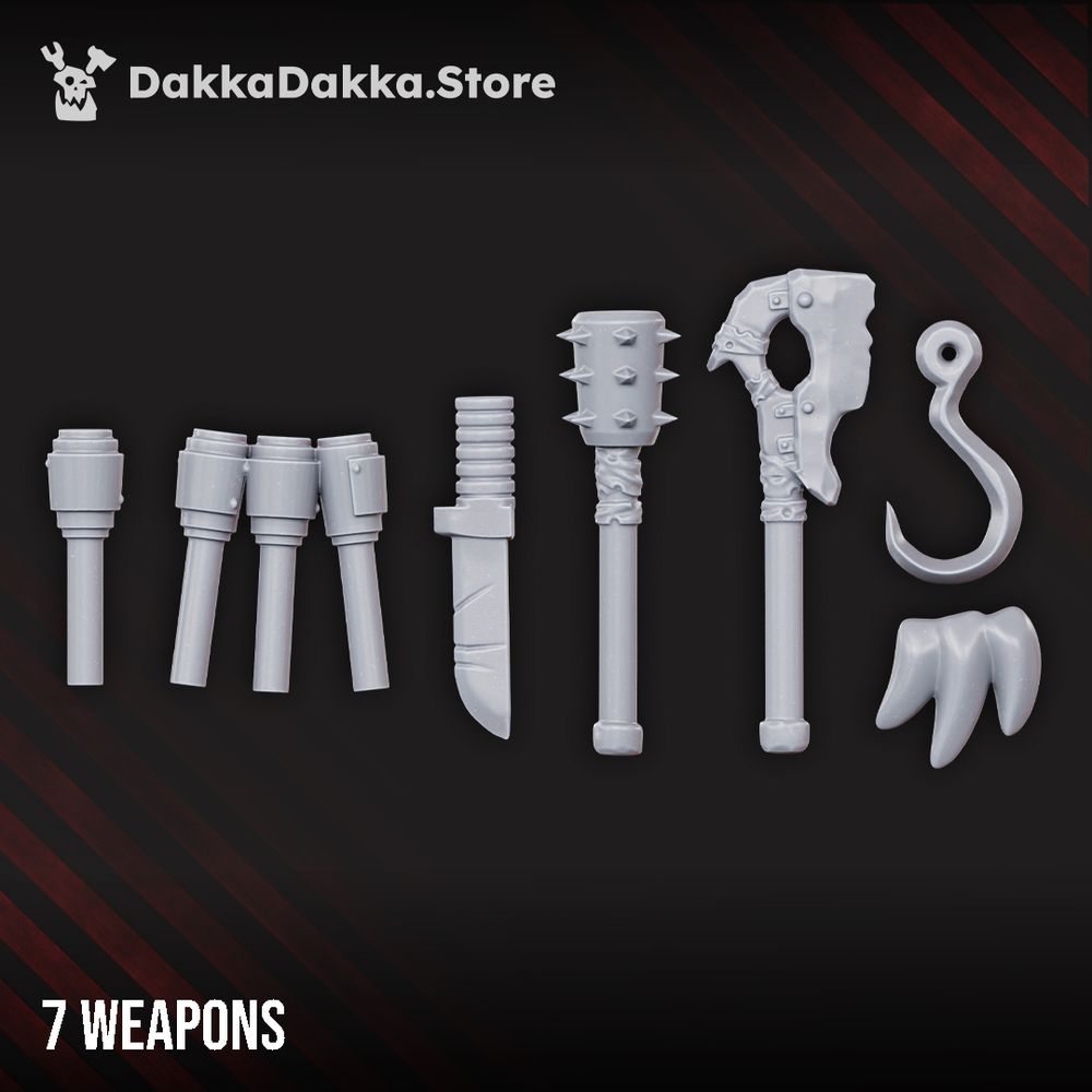 Mutant Uprising Vultures Alternative Weapons Bits Set, Mutant Uprising resin conversion bits, 28mm heroic scale unpainted