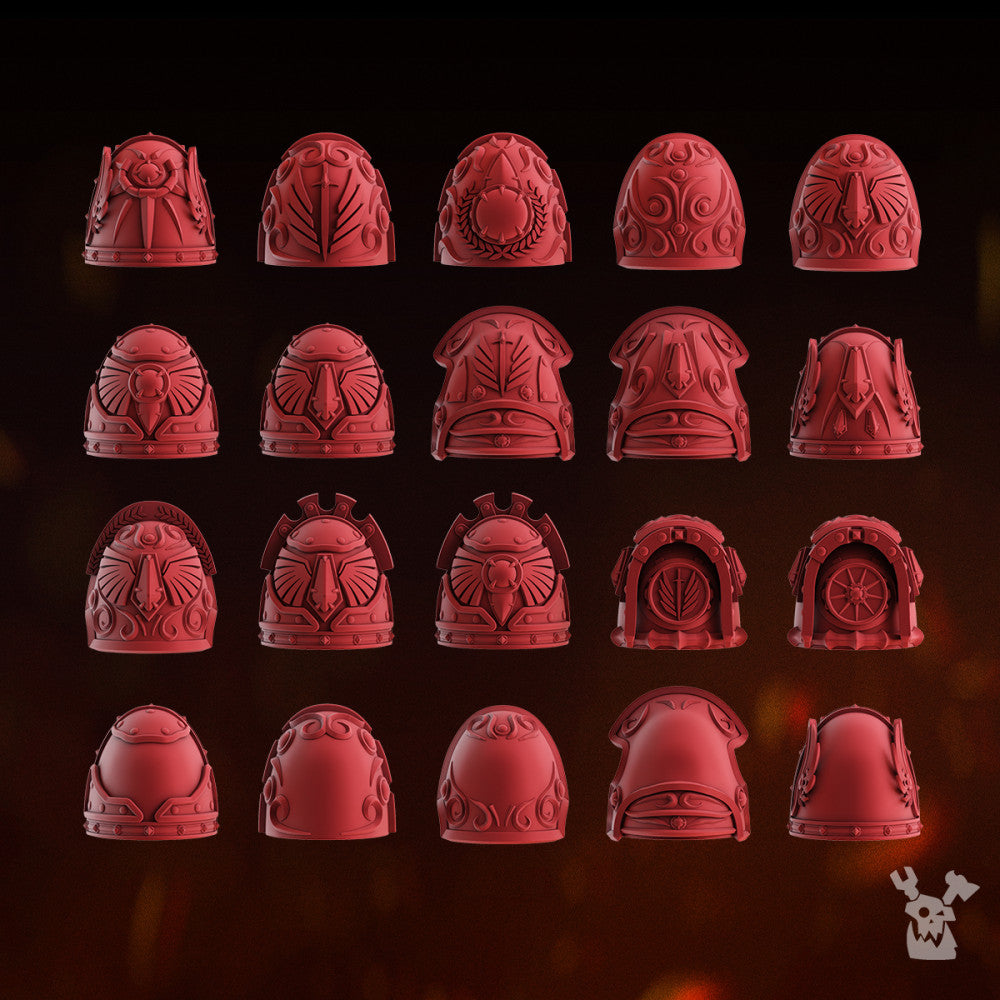 Space Knights Celestial Blades Shoulder Pads Set x20 (20 Units), Space Knights resin conversion bits, 28mm heroic, view 2