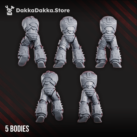 Space Knights Hunters Body Set x5 (5 Units), Space Knights resin conversion bits, 28mm heroic scale unpainted resin, view 2