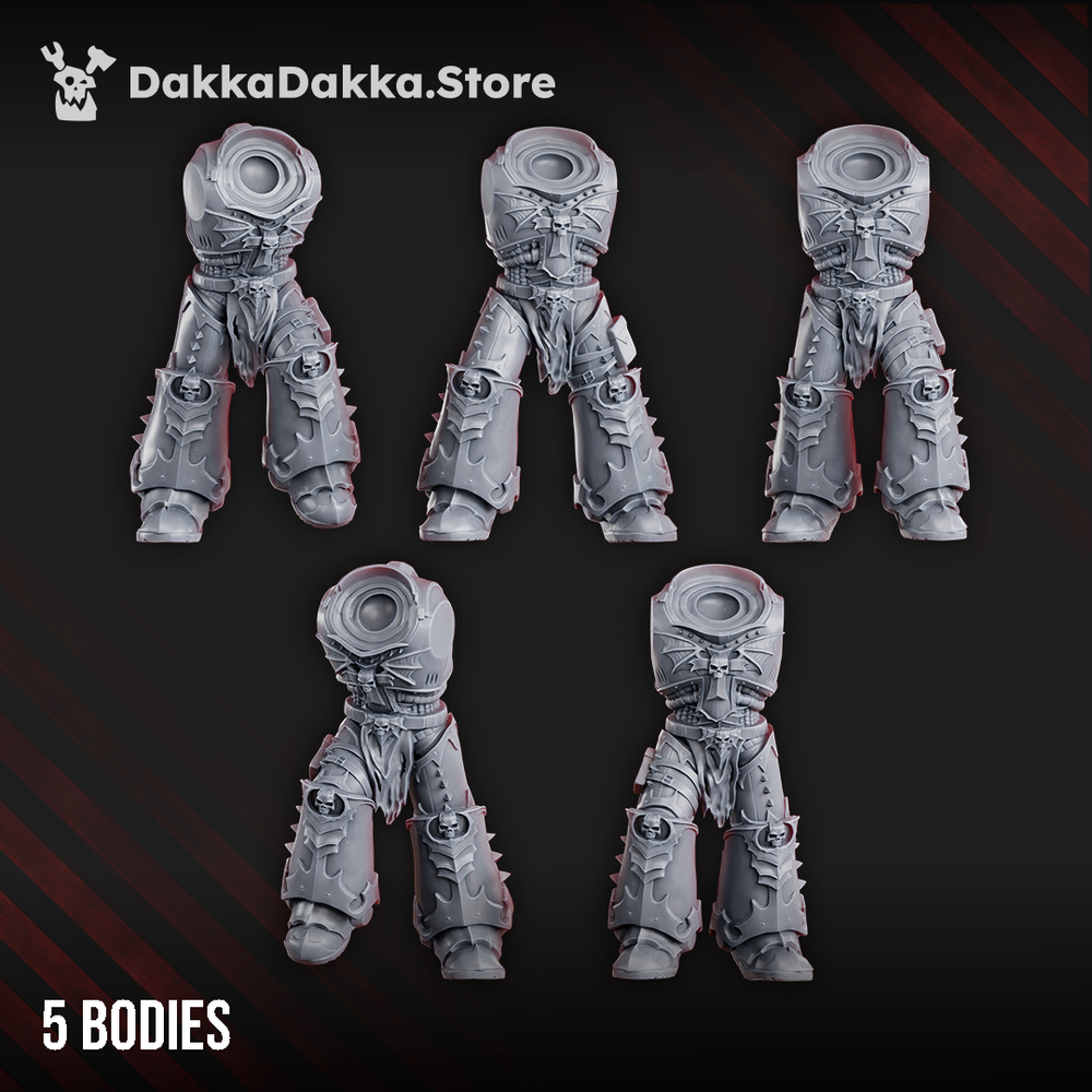 Space Knights Hunters Body Set x5 (5 Units), Space Knights resin conversion bits, 28mm heroic scale unpainted resin, view 3