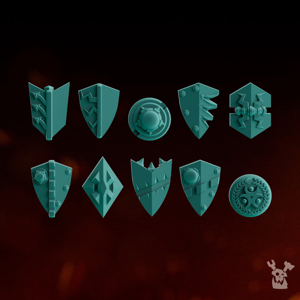Space Knights Lunar Knights Shoulder Guards Set x10 (10 Units), Space Knights resin conversion bits, 28mm heroic scale