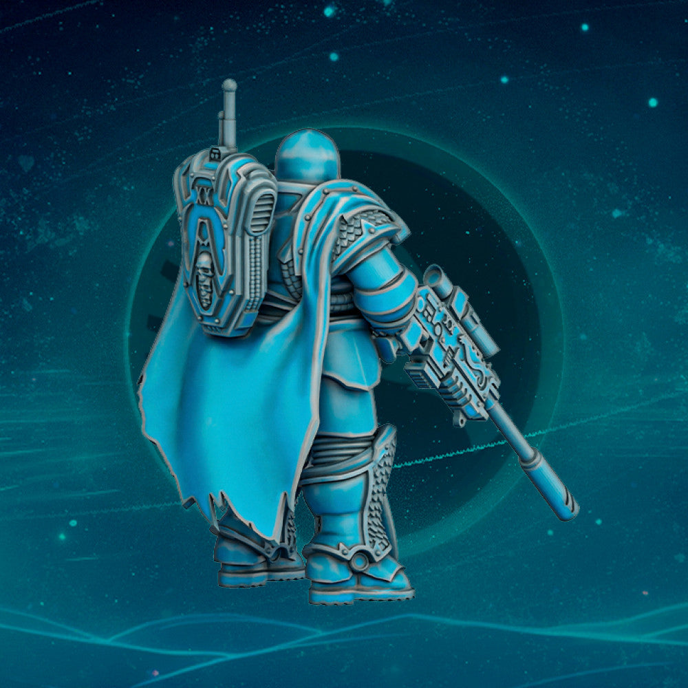 Dark Space Knights Scylla Dragon Hunter, Dark Space Knights proxy miniature, 28mm heroic scale unpainted resin, view 2