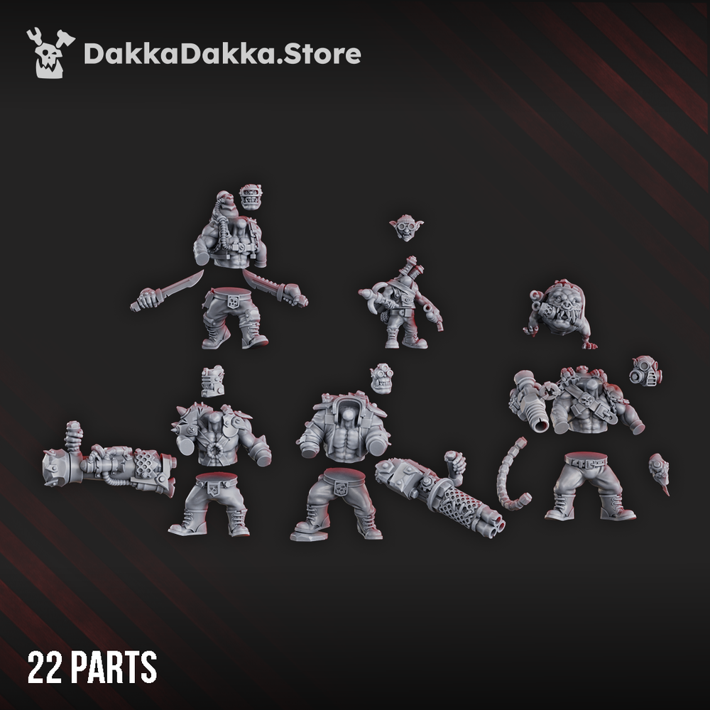 Orks Blak Orks Mob (Part 2), Orks proxy miniature, 28mm heroic scale unpainted resin