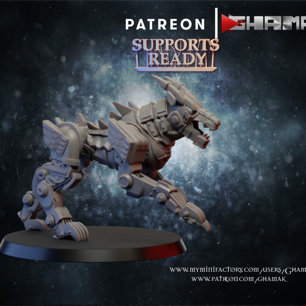 Hive Citizens Wachennen Enforcer Dog, Hive Citizens proxy miniature, 28mm heroic scale unpainted resin
