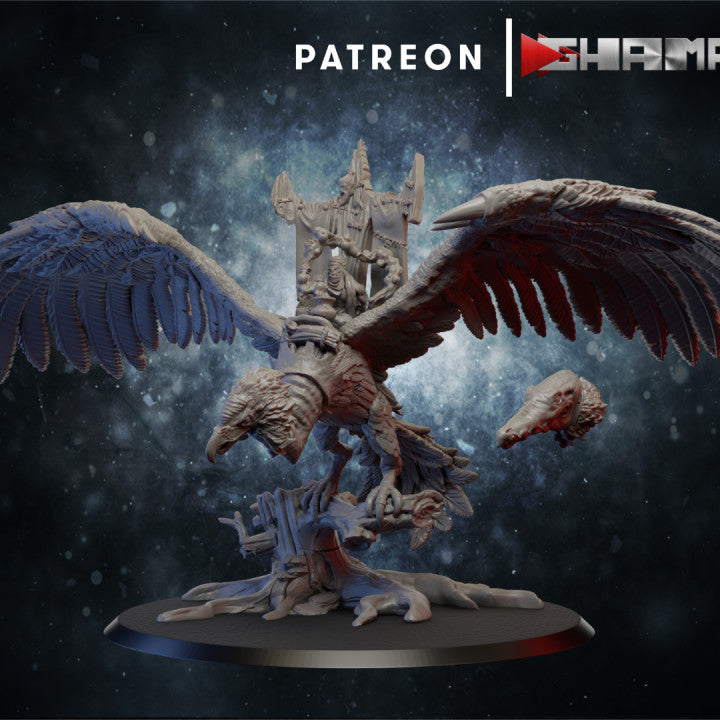 Persian Orc Vulture, resin miniature, 28mm heroic scale unpainted resin
