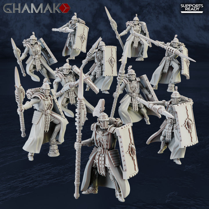 Scutarior Squad (10 Units), Tech Priests proxy miniature, 28mm heroic scale unpainted resin, view 3