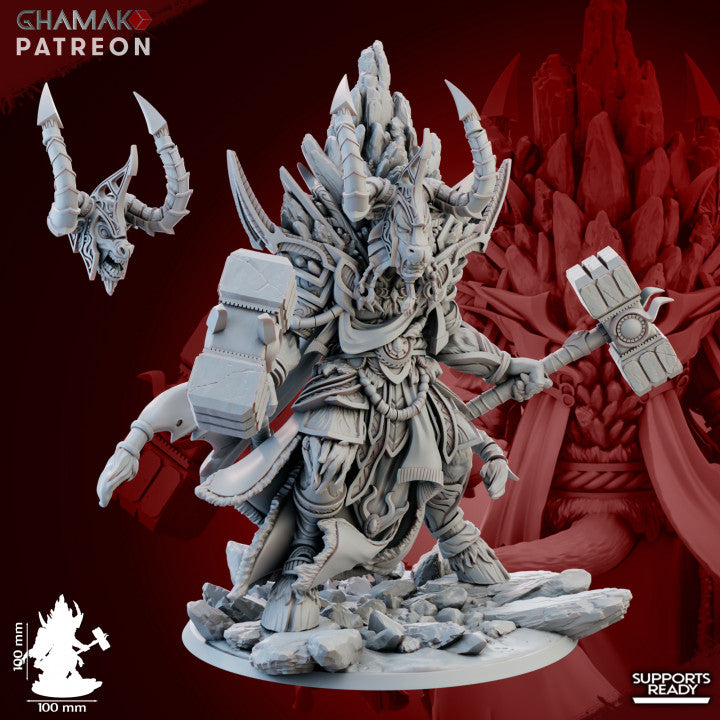 Fiery Mountain Avatar, resin miniature, 28mm heroic scale unpainted resin