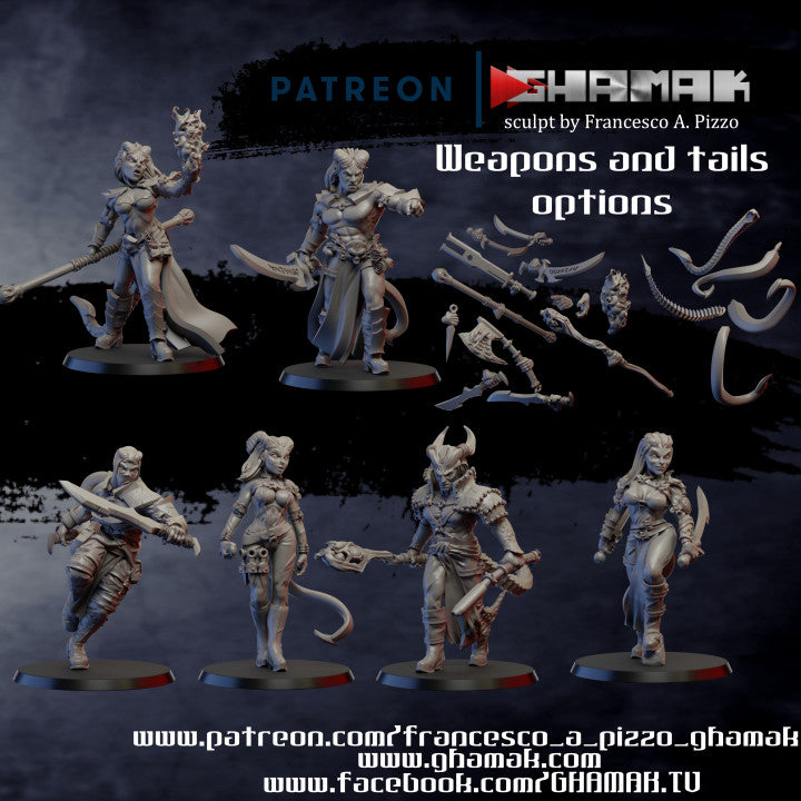 Wood Elf Team, resin miniature, 28mm heroic scale unpainted resin, view 2