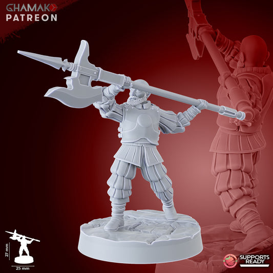 Empire Infantrymen Halberdiers (10 Units), resin miniature, 28mm heroic scale unpainted resin, view 2