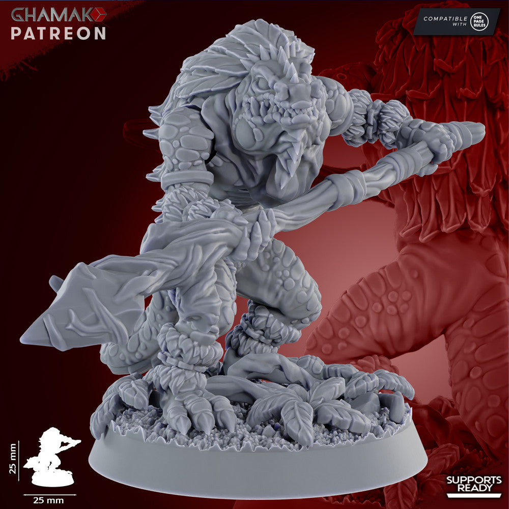 Geck'o Priest, resin miniature, 28mm heroic scale unpainted resin