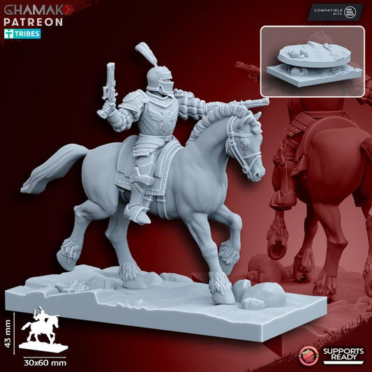 Mounted Pistoliers/Handgunners (5 Units), resin miniature, 28mm heroic scale unpainted resin, view 7