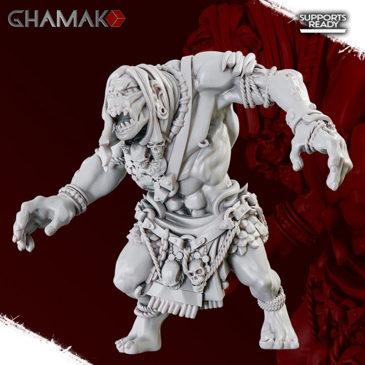 Ancient Ogre, resin miniature, 28mm heroic scale unpainted resin