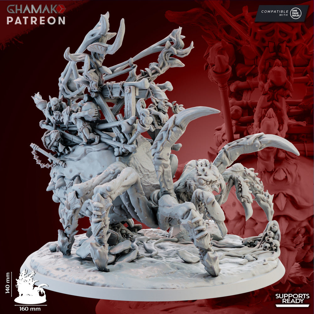 Amanita Spider Catapult, resin miniature, 28mm heroic scale unpainted resin