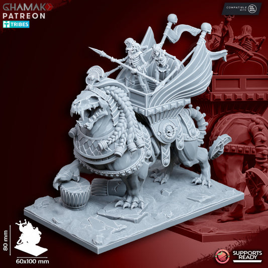 Undead Sphinx, resin miniature, 28mm heroic scale unpainted resin, view 2
