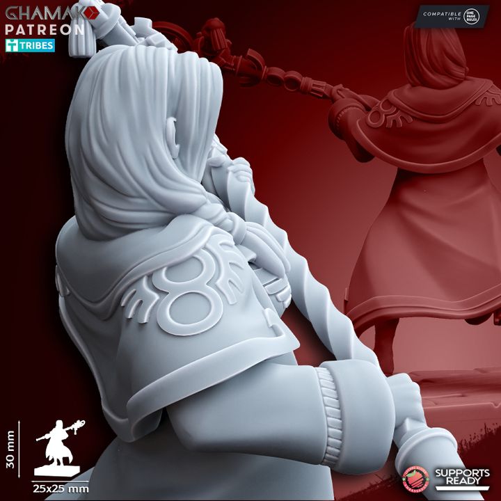 Sunev Wizard 2 on Foot, resin miniature, 28mm heroic scale unpainted resin