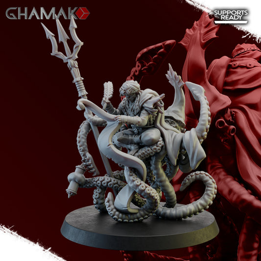 Yaris Farseer of the Deep Blue, resin miniature, 28mm heroic scale unpainted resin