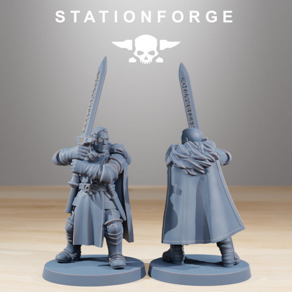 Imperial Army RoyalGuard Gideon Ravus, Imperial Army proxy miniature, 28mm heroic scale unpainted resin