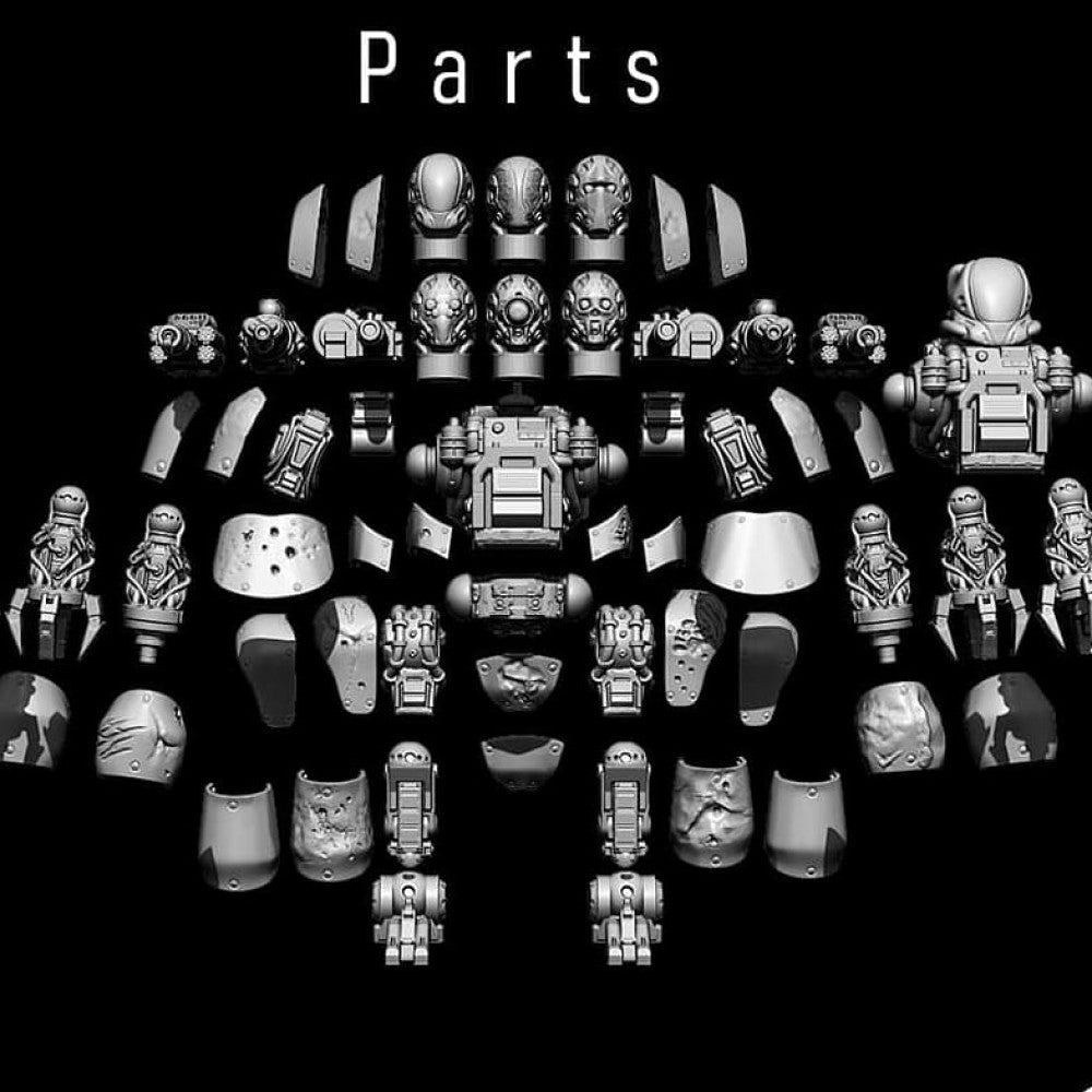 Tech Priests Robot Droidtex, Tech Priests proxy miniature, 28mm heroic scale unpainted resin, view 3