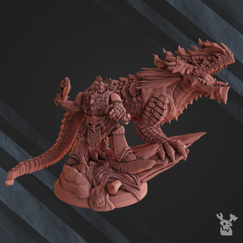 Flame Knights Deinal The Fire Lizard Handler, proxy miniature, character, 28mm heroic scale unpainted resin, view 6