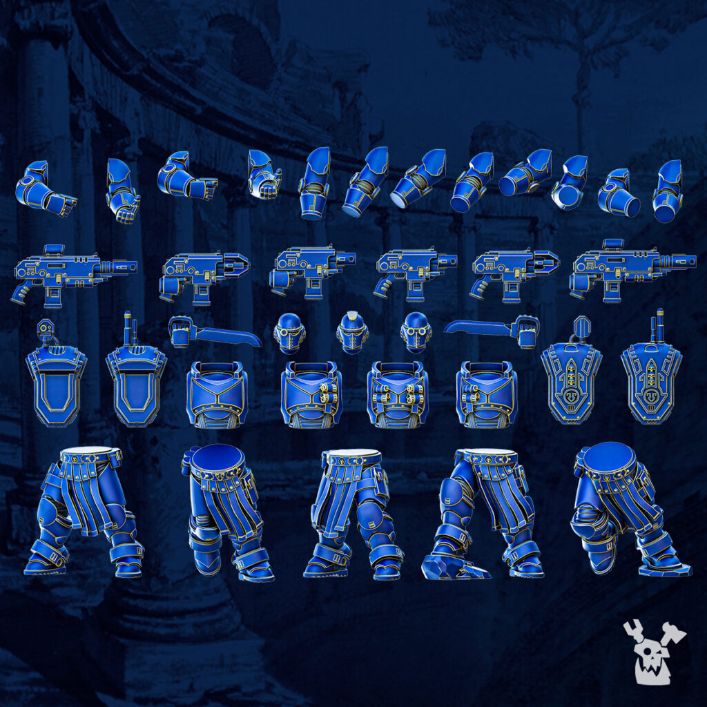 Ultra Knights Tacet Vestiga Squad Build Kit, proxy miniature, 28mm heroic scale unpainted resin, view 9