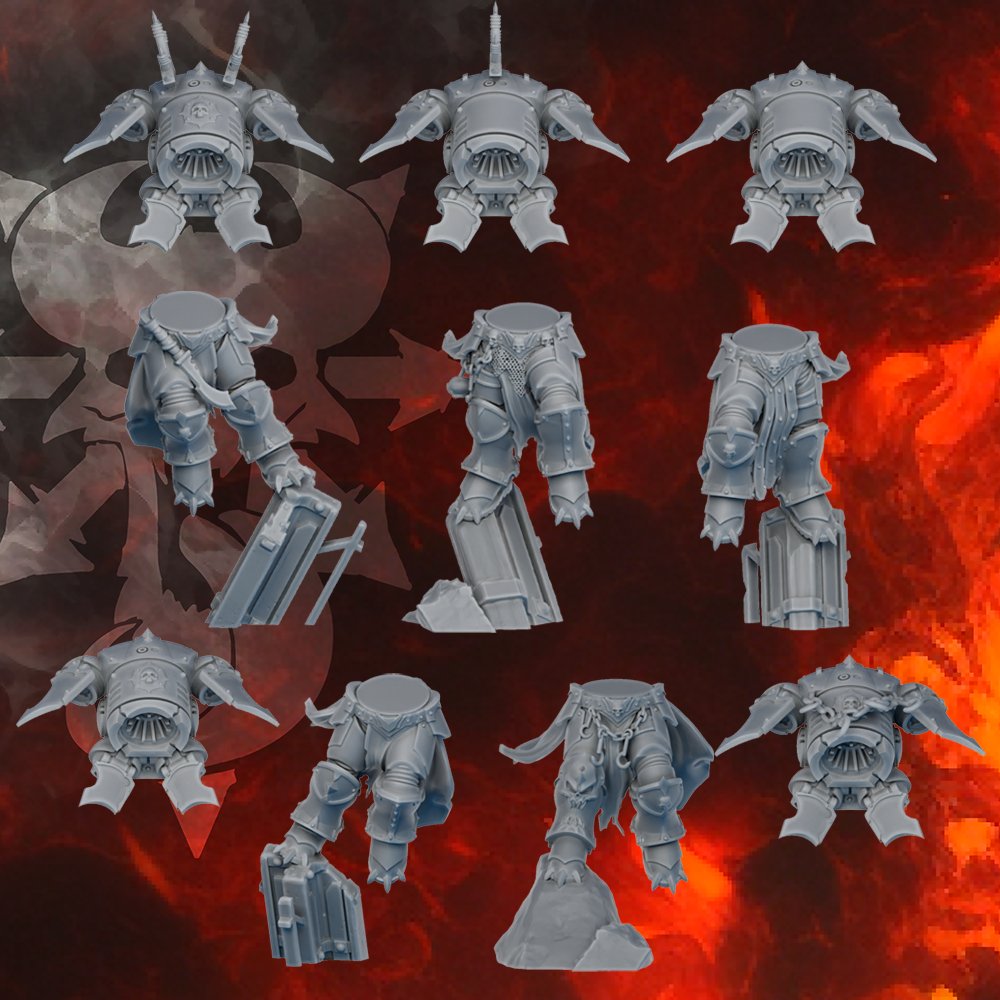 Dark Space Knights Dismembers, proxy miniature, 28mm heroic scale unpainted resin, view 4