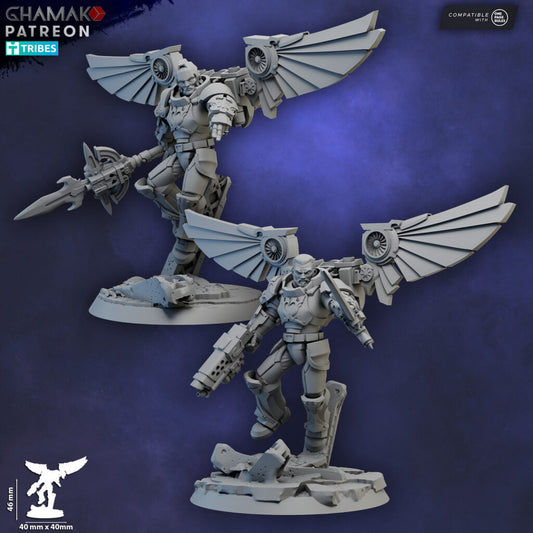 Crimson Knights Assault Captain, proxy miniature, character, 28mm heroic scale unpainted resin, view 2
