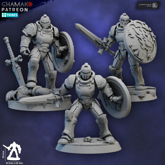 Crimson Knights Militum, proxy miniature, 28mm heroic scale unpainted resin, view 2