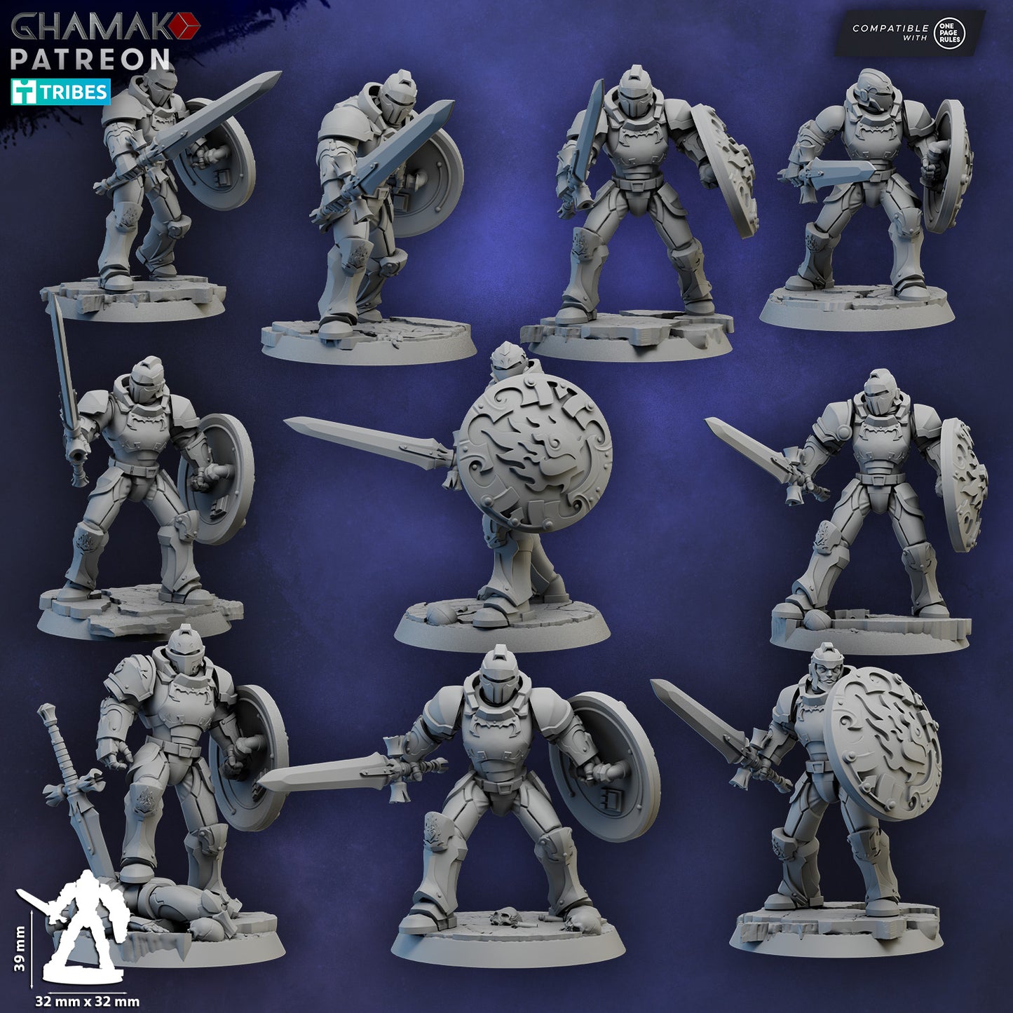 Crimson Knights Militum, proxy miniature, 28mm heroic scale unpainted resin, view 6