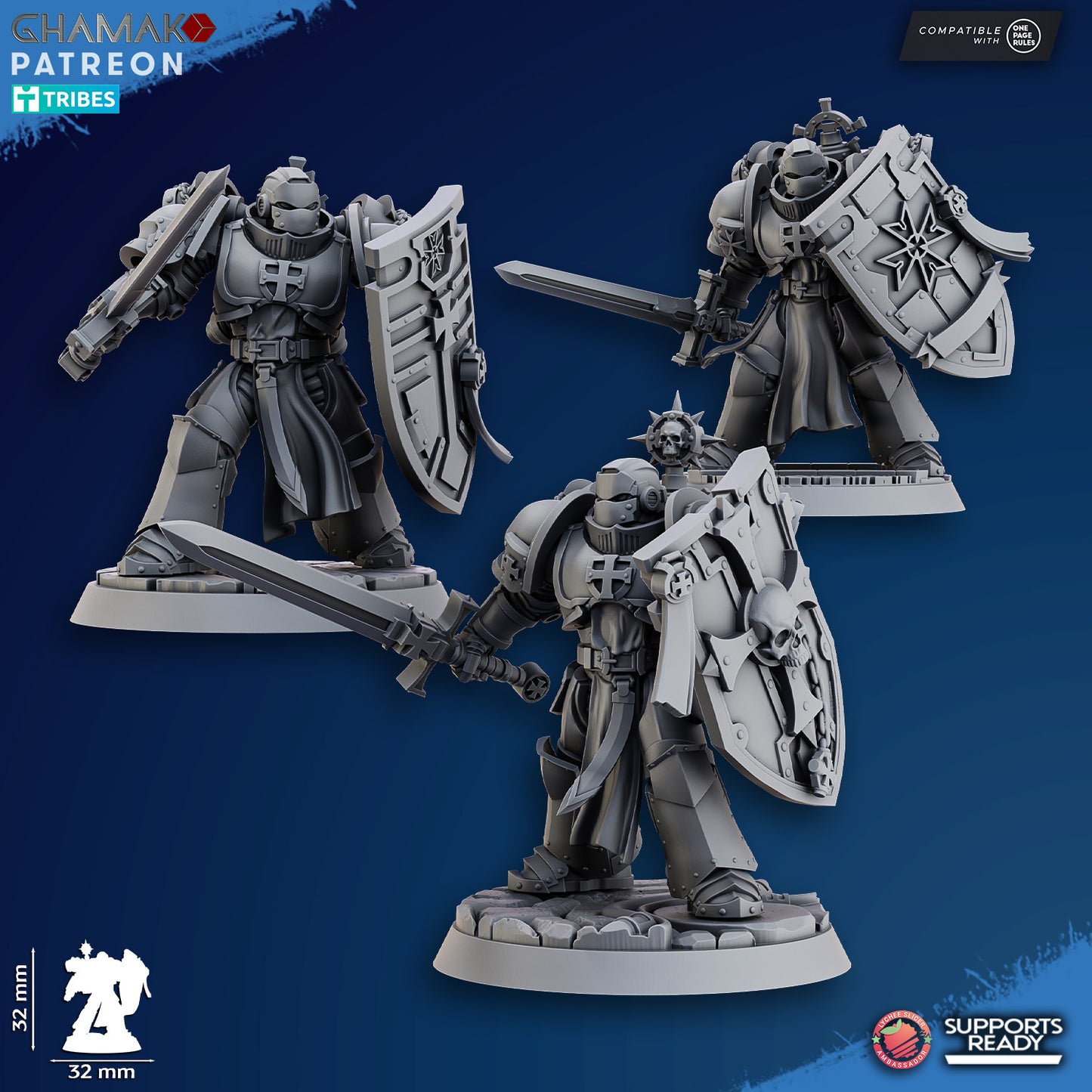 Crusader Knights Sanctified Crusaders, proxy miniature, terrain, 28mm heroic scale unpainted resin, view 10