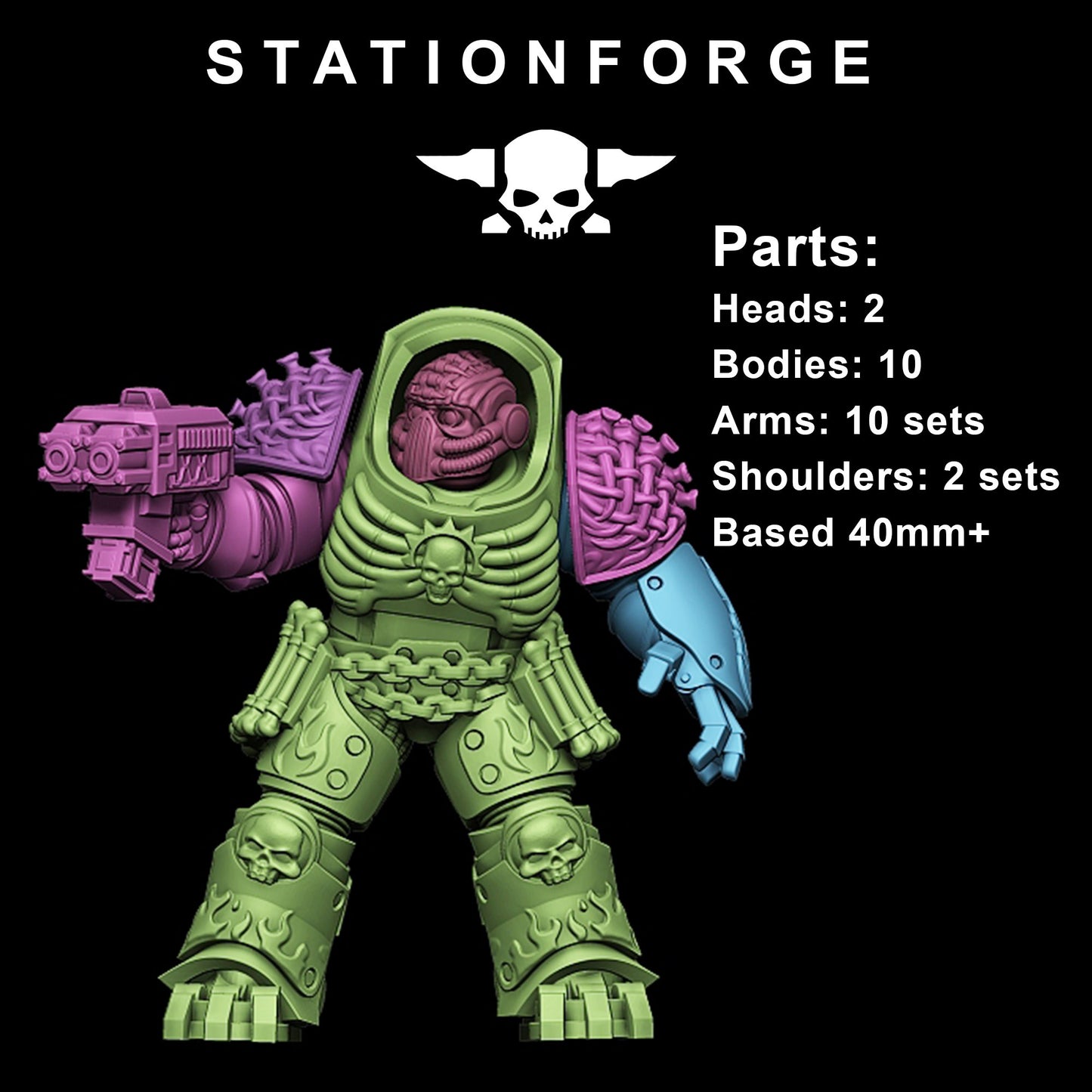 Space Knights Doom Reaper Vanguards (10 Units), proxy miniature, squad, 28mm heroic scale unpainted resin, view 7