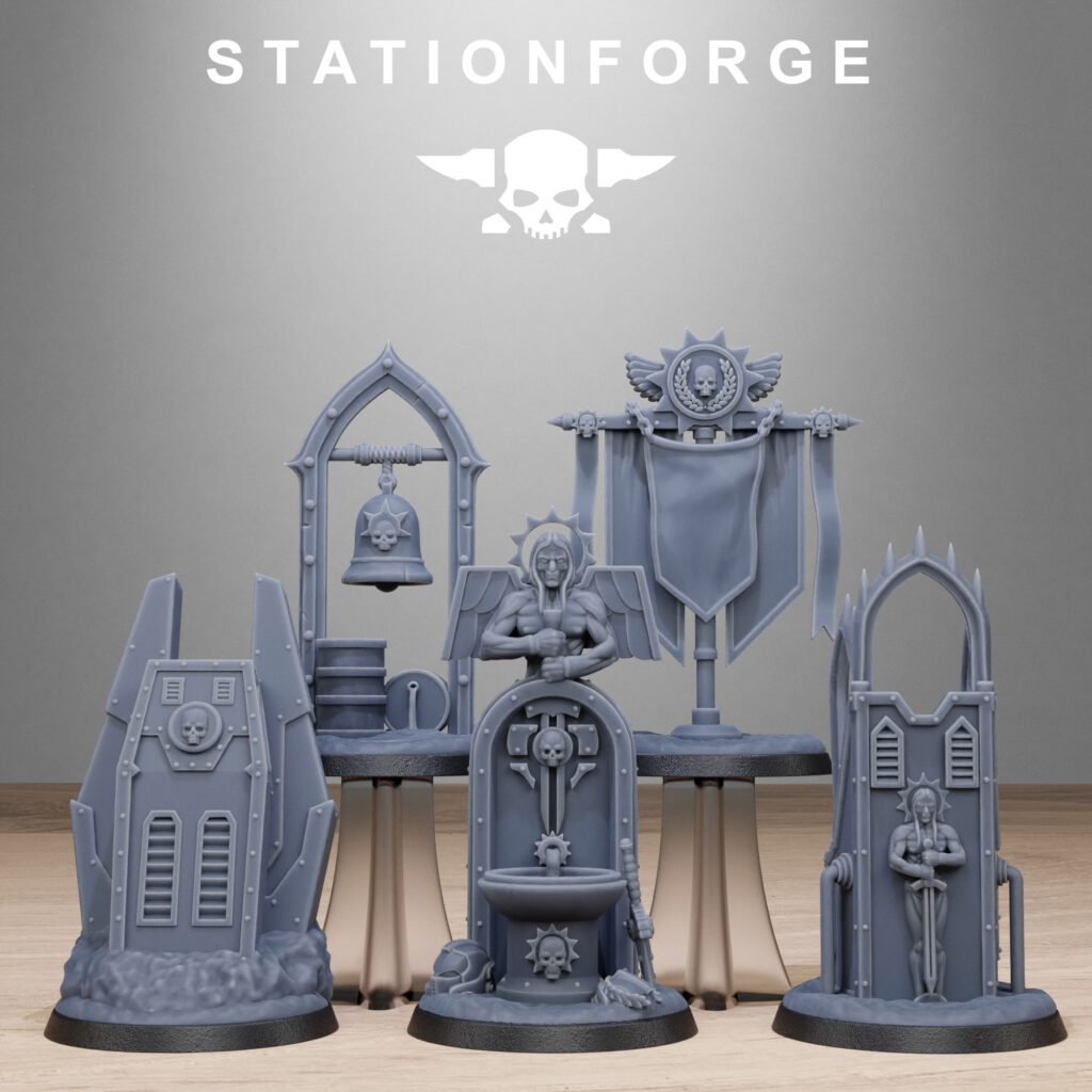 Space Knights Objective Markers, proxy miniature, 28mm heroic scale unpainted resin