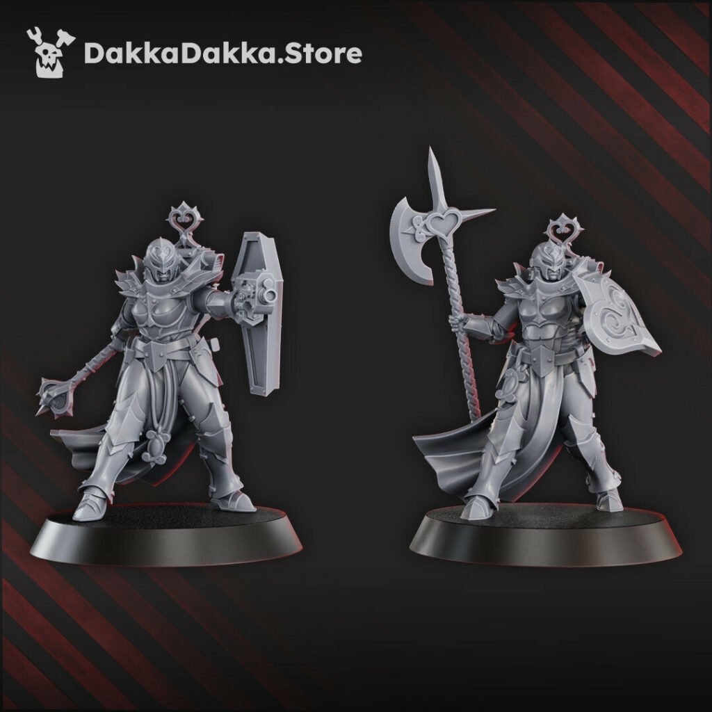 Battle Sisters Maidens Of Praesidium Squad, proxy miniature, 28mm heroic scale unpainted resin, view 4