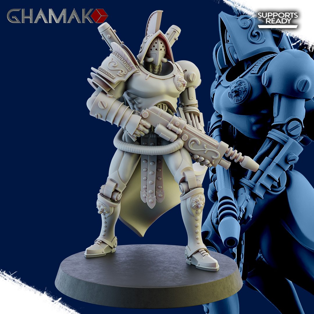 Tech Priests Cult Of Mars Forged, proxy miniature, 28mm heroic scale unpainted resin, view 9