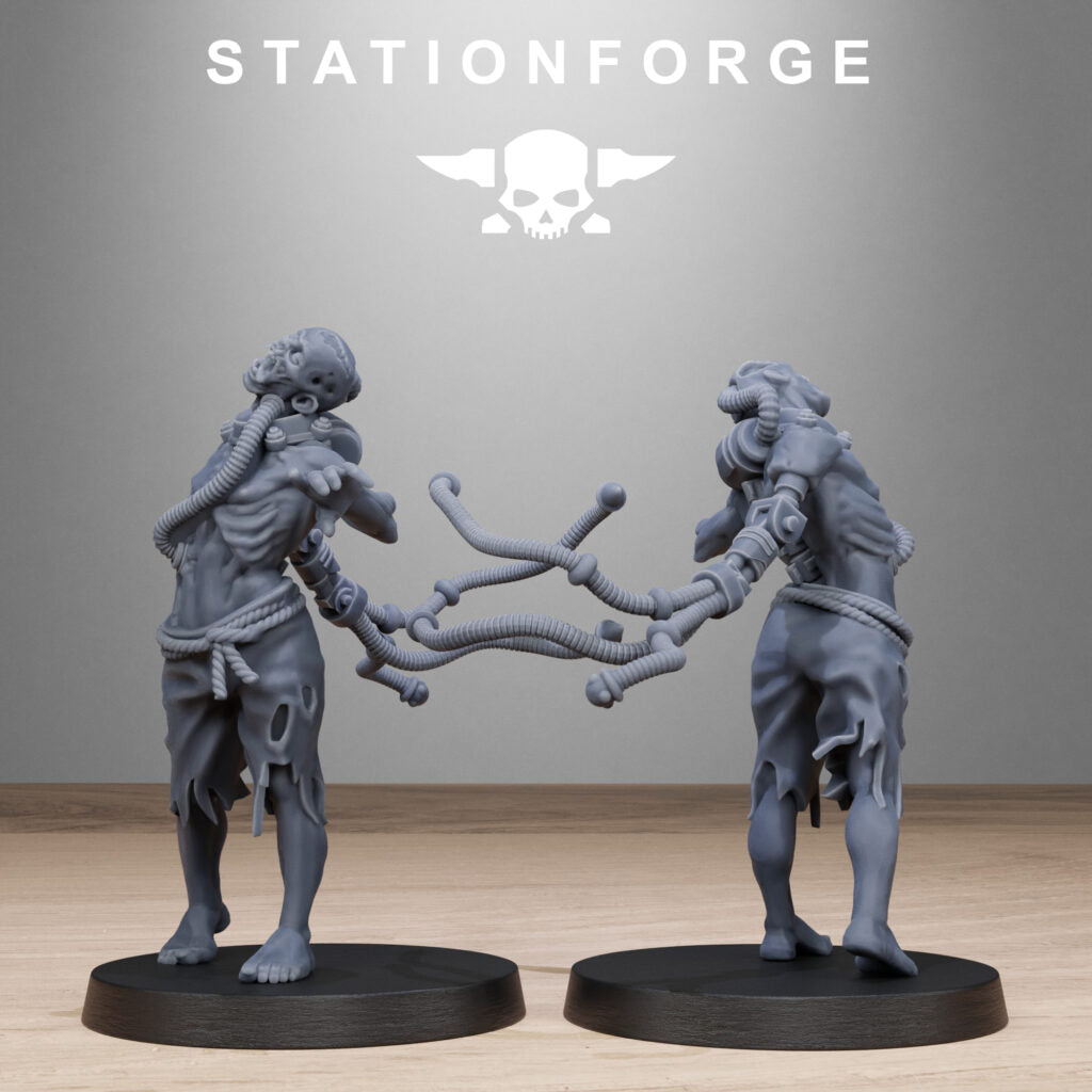 Tech Priests Necromants, proxy miniature, 28mm heroic scale unpainted resin, view 10