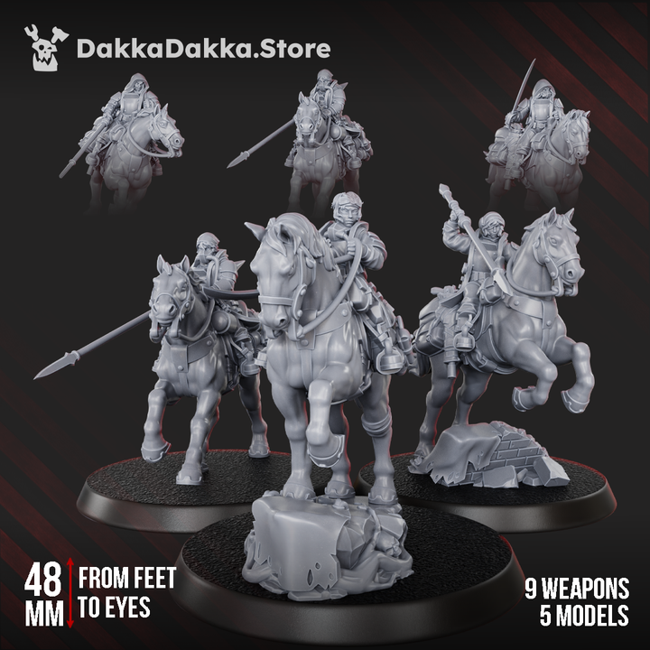 Imperial Army Assault Riders Squad, proxy miniature, 28mm heroic scale unpainted resin, view 10