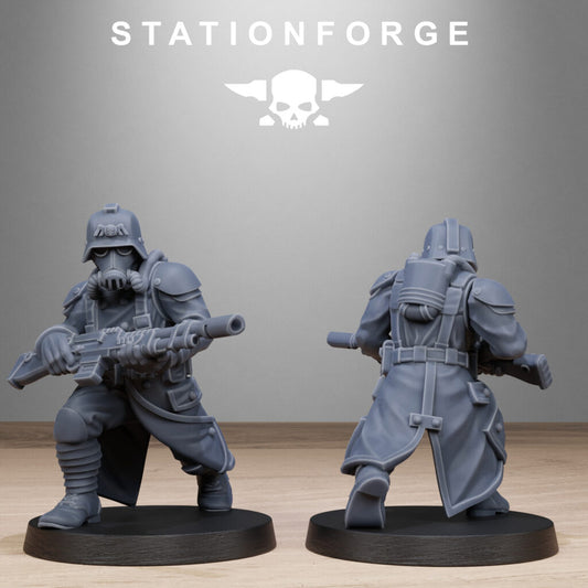 Imperial Army Grim Guard Shovel Trenches, proxy miniature, infantry, 28mm heroic scale unpainted resin, view 2