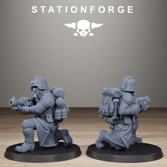 Imperial Army Grim Guard Trench Raiders, proxy miniature, infantry, 28mm heroic scale unpainted resin, view 2