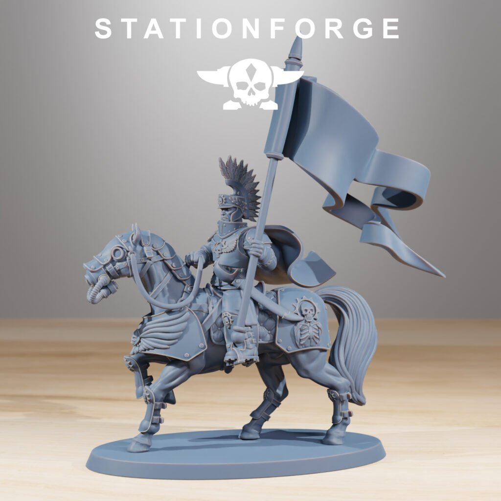 Imperial Army National Guard Cavalry Commanders (3 Units), proxy miniature, squad, 28mm heroic scale unpainted resin, view 5