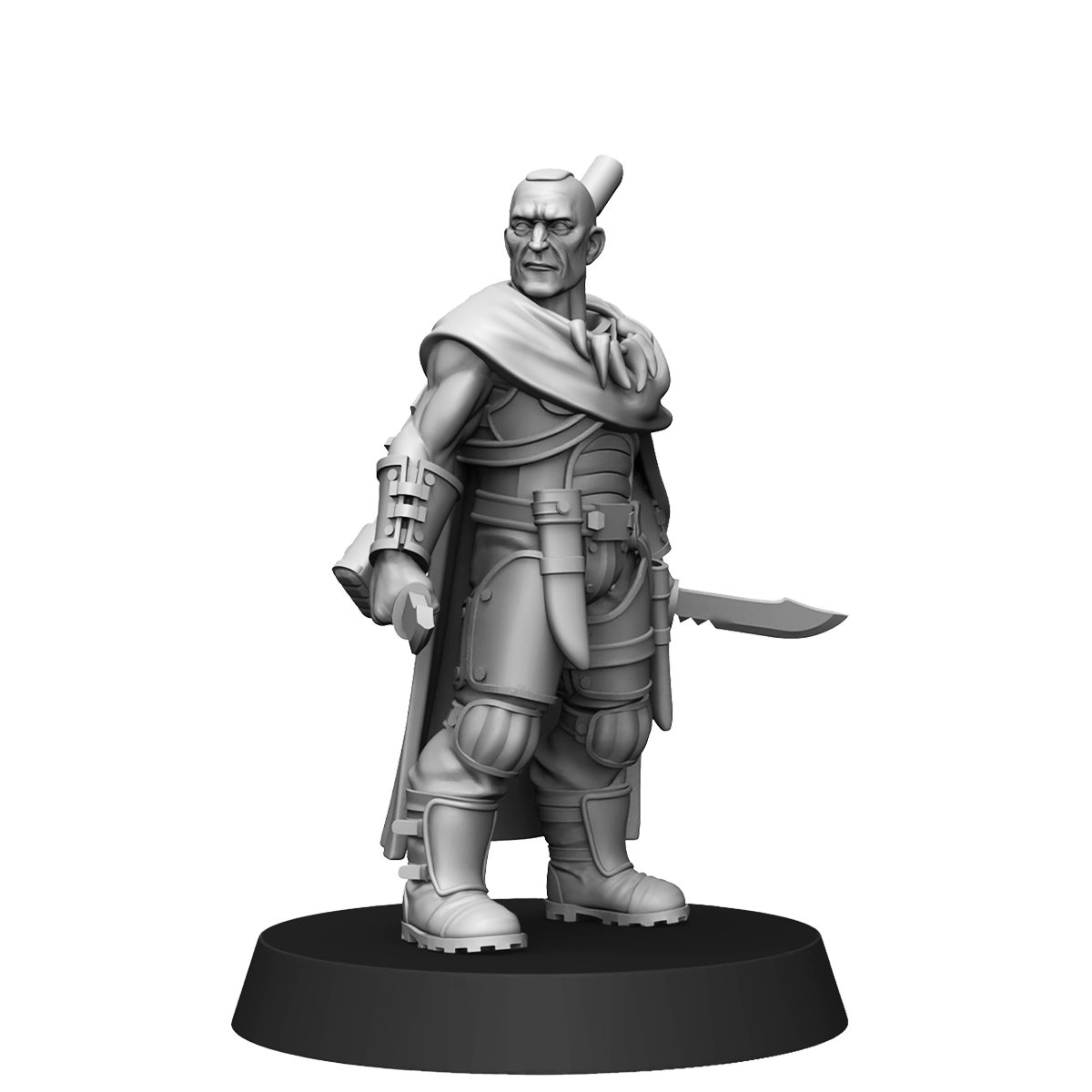 Imperial Army National Guard Knifeman, proxy miniature, infantry, 28mm heroic scale unpainted resin, view 3