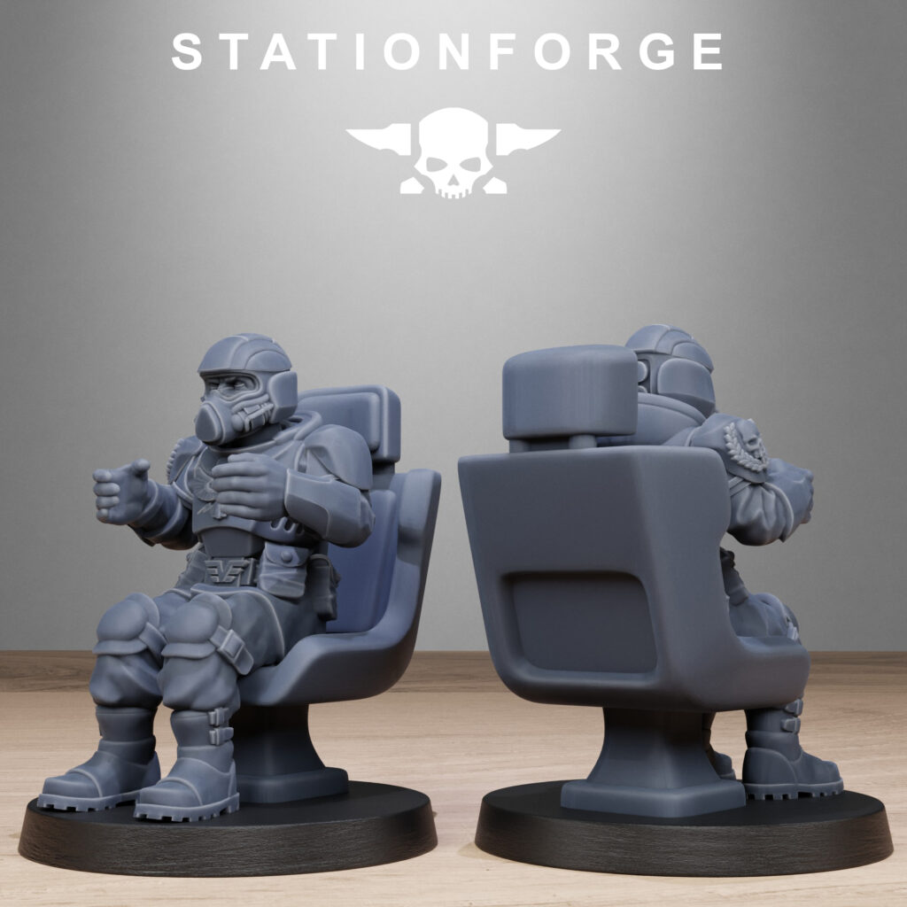 Imperial Army Vaskar Pilot Commander, proxy miniature, character, 28mm heroic scale unpainted resin, view 2