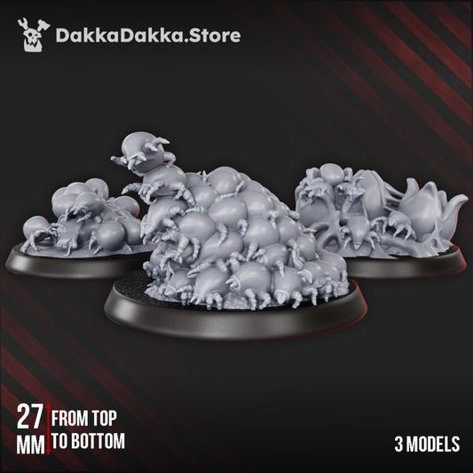 Plague Knights Fungiticks Swarm, proxy miniature, 28mm heroic scale unpainted resin, view 2