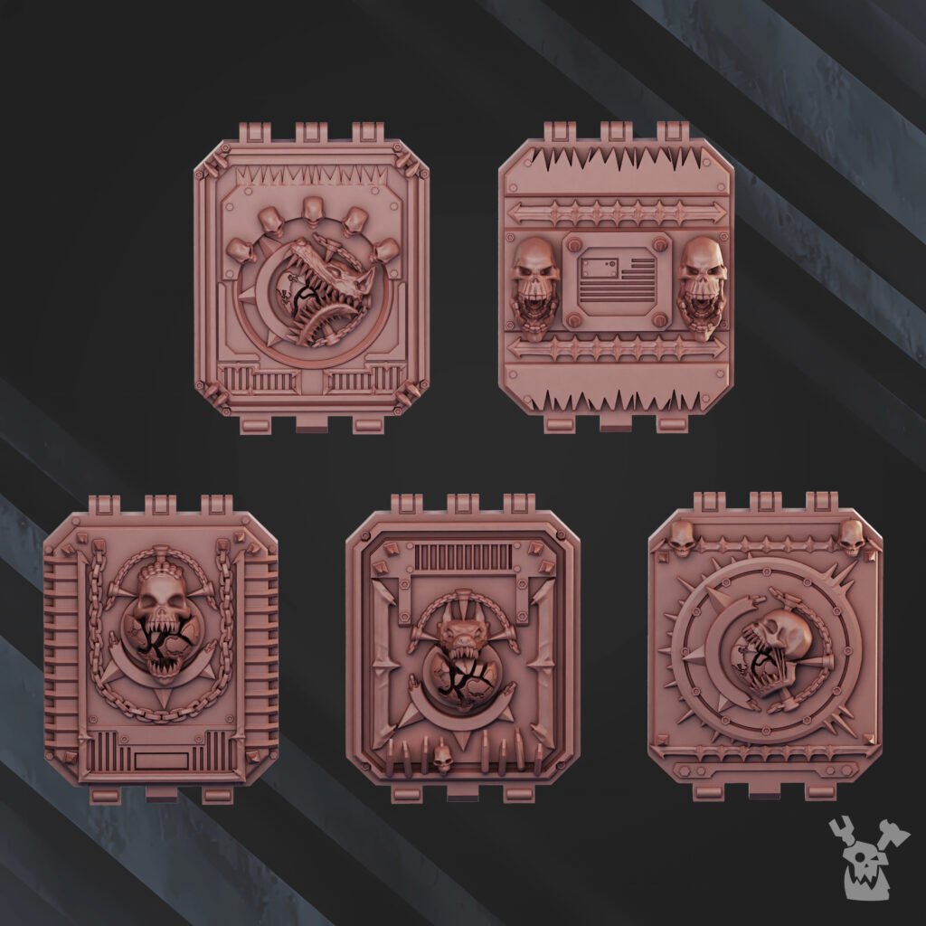 Bloodthirsty Knights Asv Doors V1 (10 Units), resin conversion bits, squad, 28mm heroic scale unpainted resin, view 2