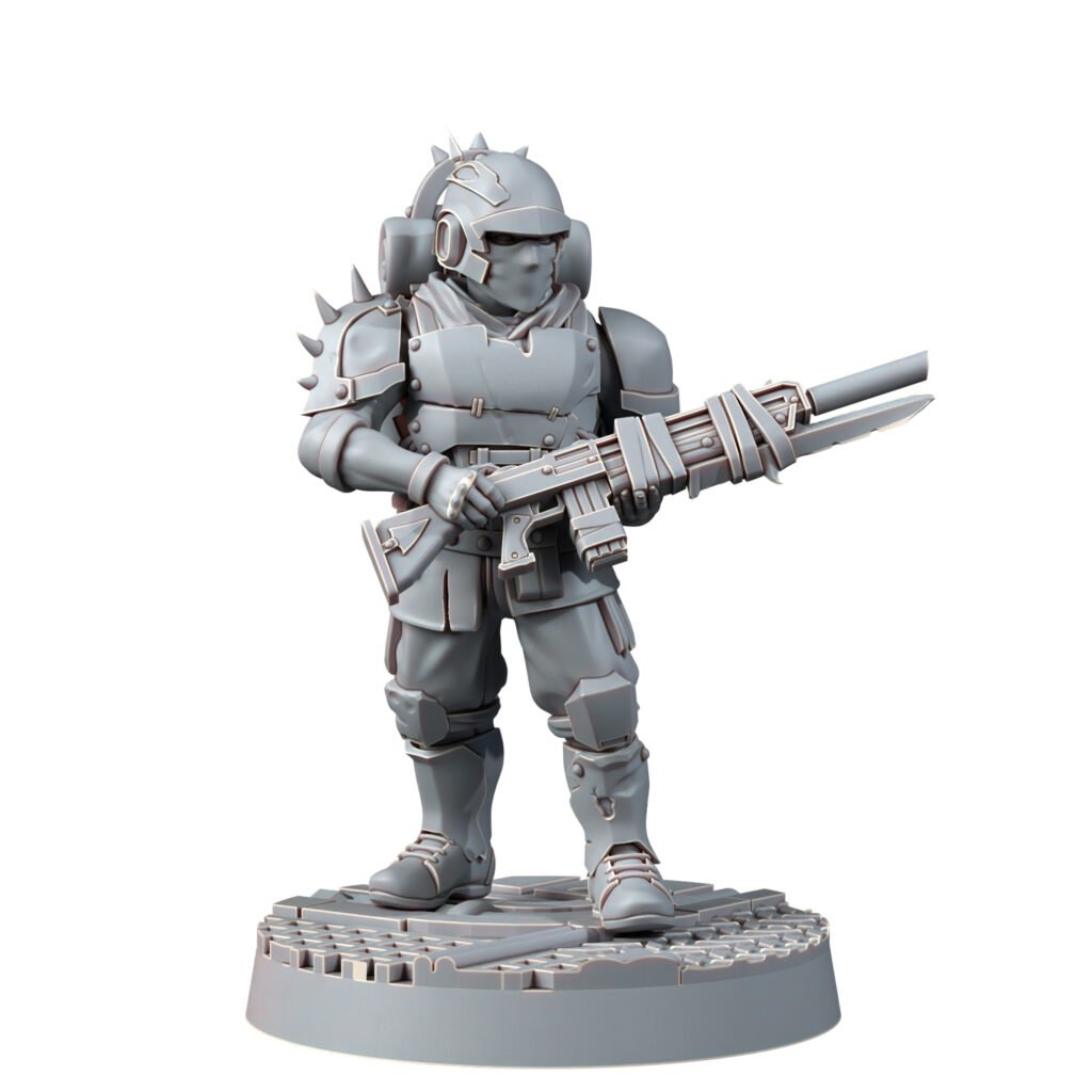 Dark Space Knights Fell Strike Squad, proxy miniature, 28mm heroic scale unpainted resin, view 9